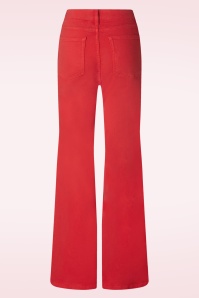 Smashed Lemon - Fae Flared Jeans in Red 5