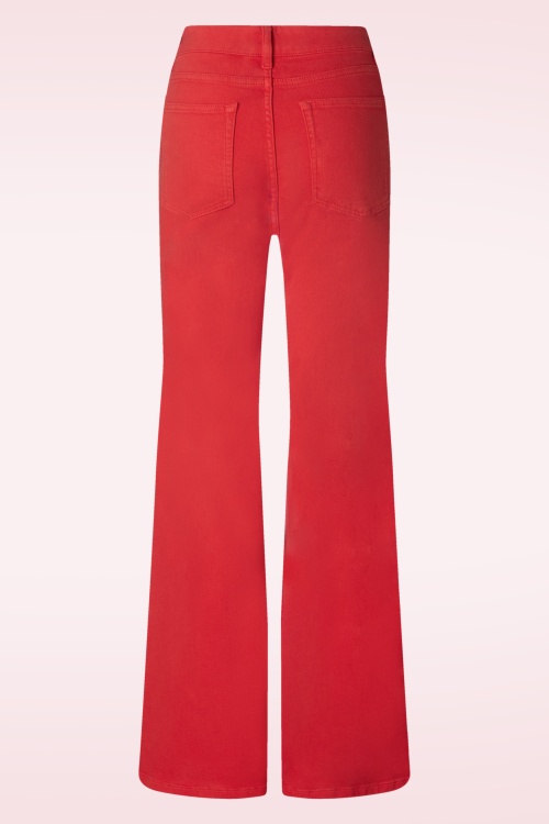 Smashed Lemon - Fae Flared Jeans in Red 5