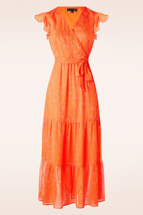 Smashed Lemon - Ivy maxi jurk in oranje 