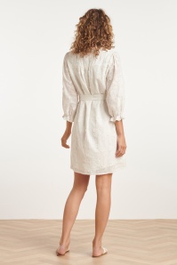 Smashed Lemon - Ruth Embroidery Dress in White 5