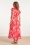 Smashed Lemon - Isla Flower maxi jurk in roze en rood  4