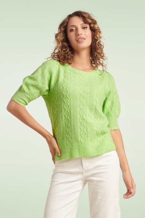 Smashed Lemon - Emery Knitted Top in Lime