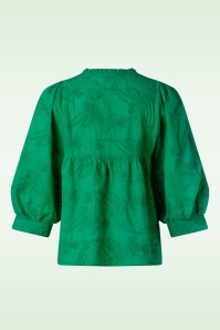 Smashed Lemon - Juliette geborduurde blouse in groen  4