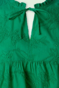 Smashed Lemon - Juliette geborduurde blouse in groen  5