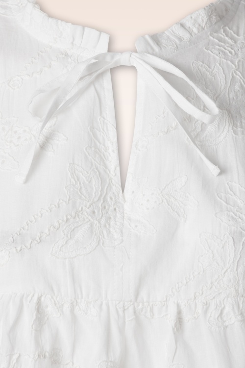 Smashed Lemon - Juliette Embroidery Blouse in White 6