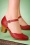 Miz Mooz - 60s Focus Leather Mary Jane Pumps in Scarlet Red