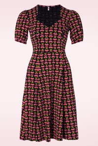Banned Retro - Tea Party Dress in Black and Multi