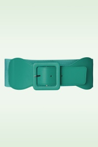 Banned Retro - Ladies Day Out riem met vierkante gesp in turquoise