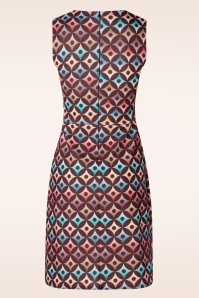 Vintage Chic for Topvintage - Jenny Geo Print Dress In Brown 2