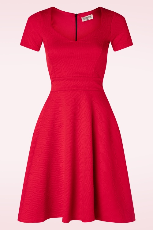 Vintage Chic for Topvintage -  Jenna Jacquard Dress in Red