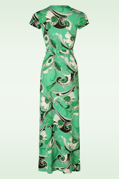 Vintage Chic for Topvintage - Robe longue Valerie en vert 2