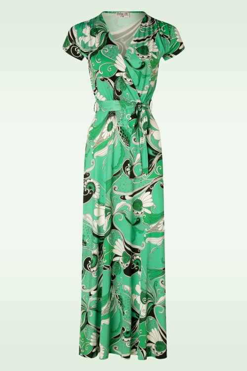 Vintage Chic for Topvintage - Valerie Maxi Dress in Green 2
