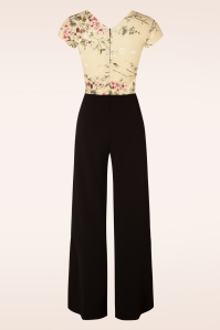 Vintage Chic for Topvintage - Maribelle Floral jumpsuit in zwart 2
