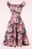 Banned Retro - 50s Flower Show Off Shoulder Swing Dress in Pink