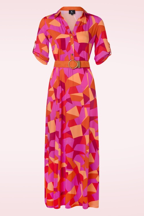 K-Design - Lexie maxi jurk in fuchsia 2