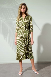 K-Design - Angie midi jurk in groen