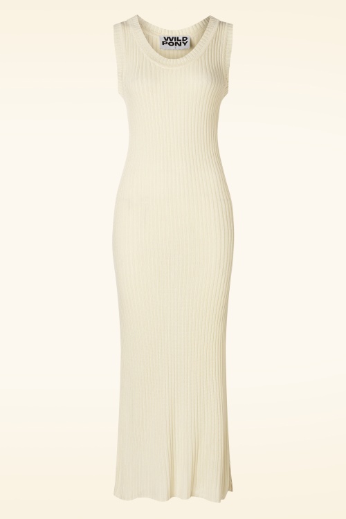 Wild Pony - Cleo Knitted Dress in Off White 2