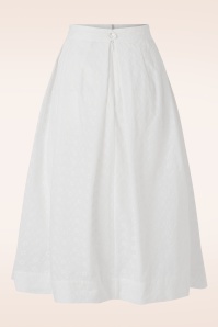 King Louie - Suzette Rosa Broderie Anglaise Pleat Skirt in White 3
