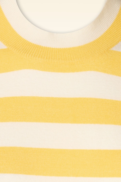 Compania Fantastica - Pull Lucy en blanc et jaune 5