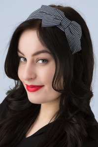 Banned Retro - Genevieve Bow Haarband in Marineblau