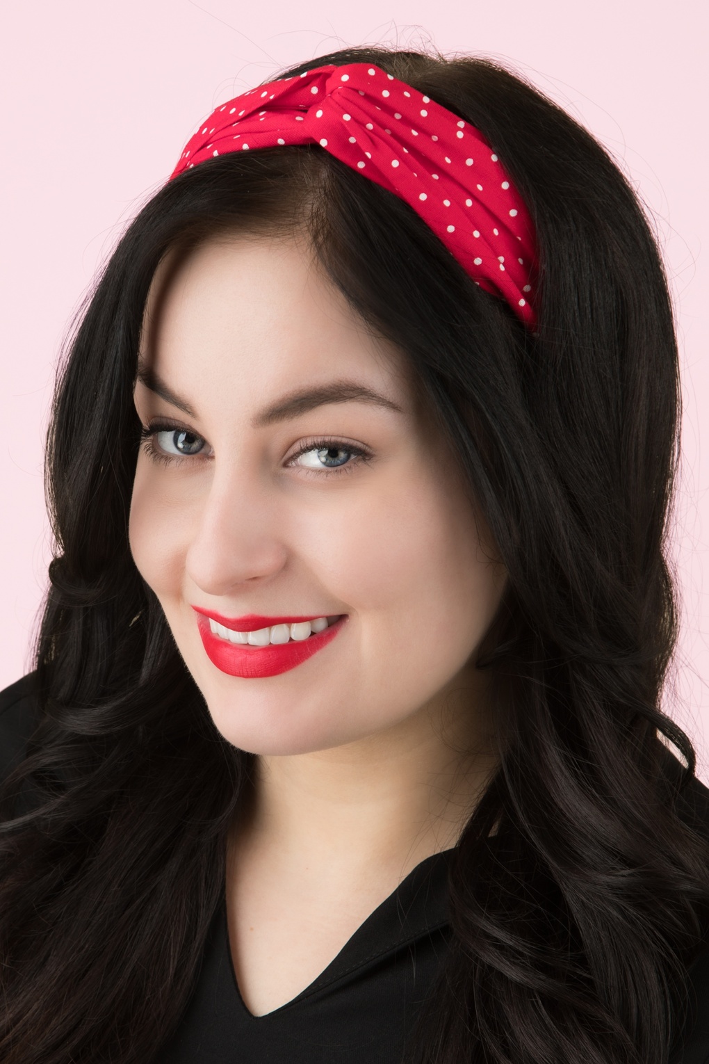 Banned Retro Adelaide Polkadot Elastic Hairband in Red | Shop at Topvintage