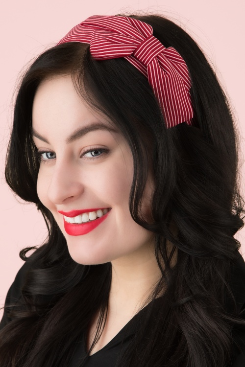 Banned Retro - Genevieve Bow haarband in rood