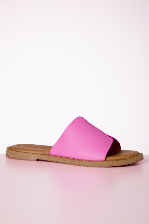 Tamaris - Britt Leather Slippers in Pink 3