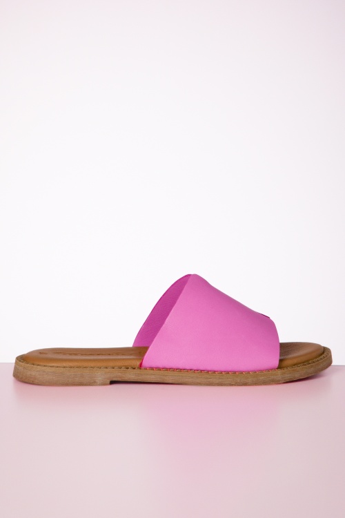 Tamaris - Britt Leather Slippers in Pink