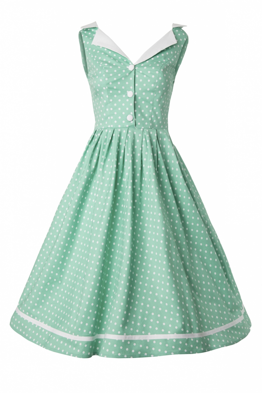 50s Karen dress in Mint Green Polka Dot