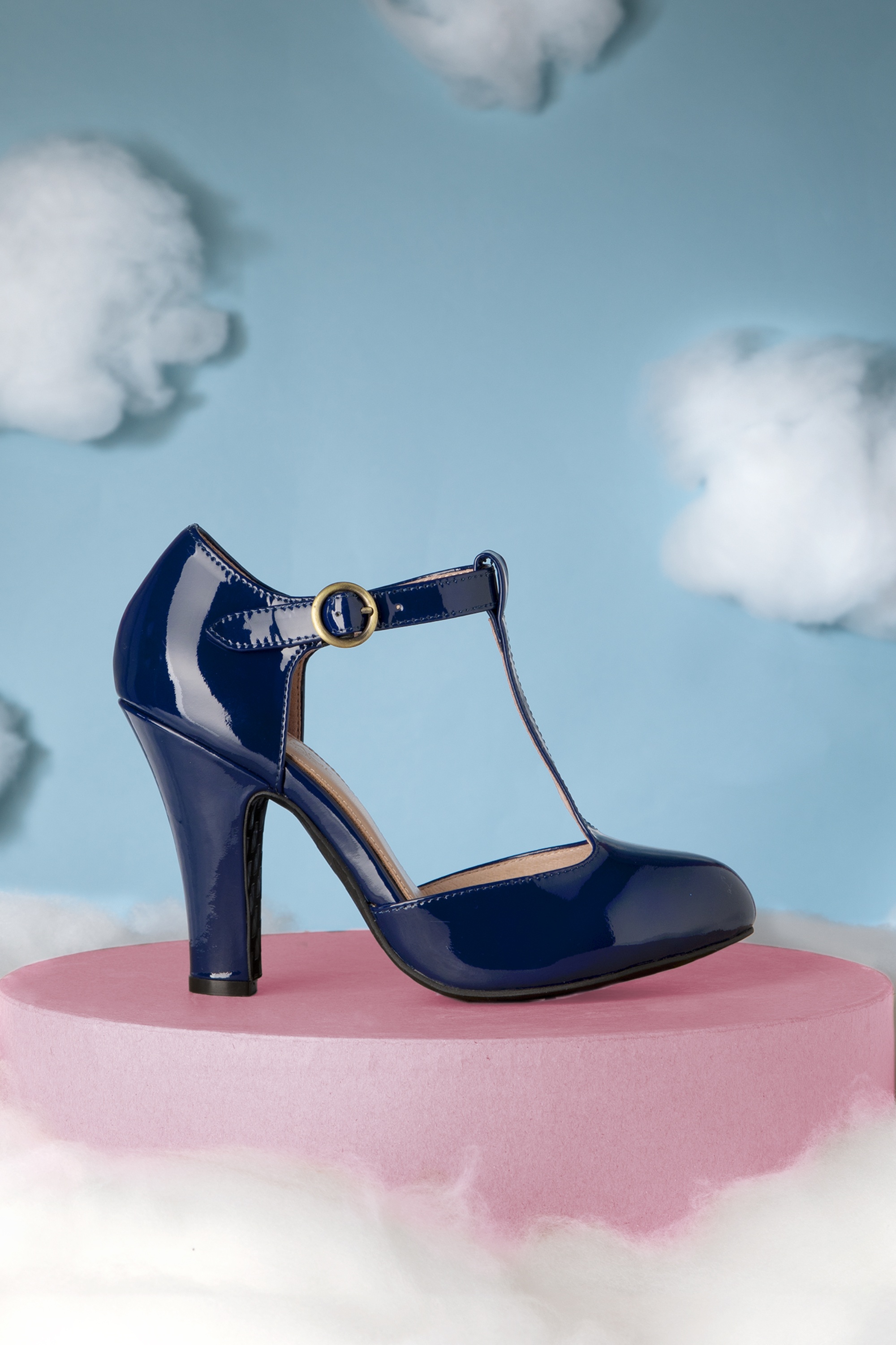 Lola Ramona ♥ Topvintage - June Love Letter lak pumps in navy 2