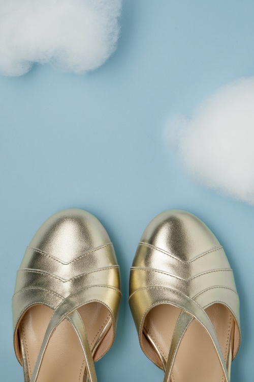 Lola Ramona ♥ Topvintage - Ava Forever and Always pumps in pale goud 3