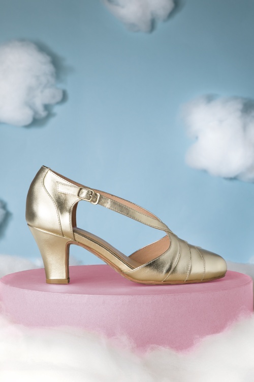 Lola Ramona ♥ Topvintage - Ava Forever and Always Pumps in Blassgold 2