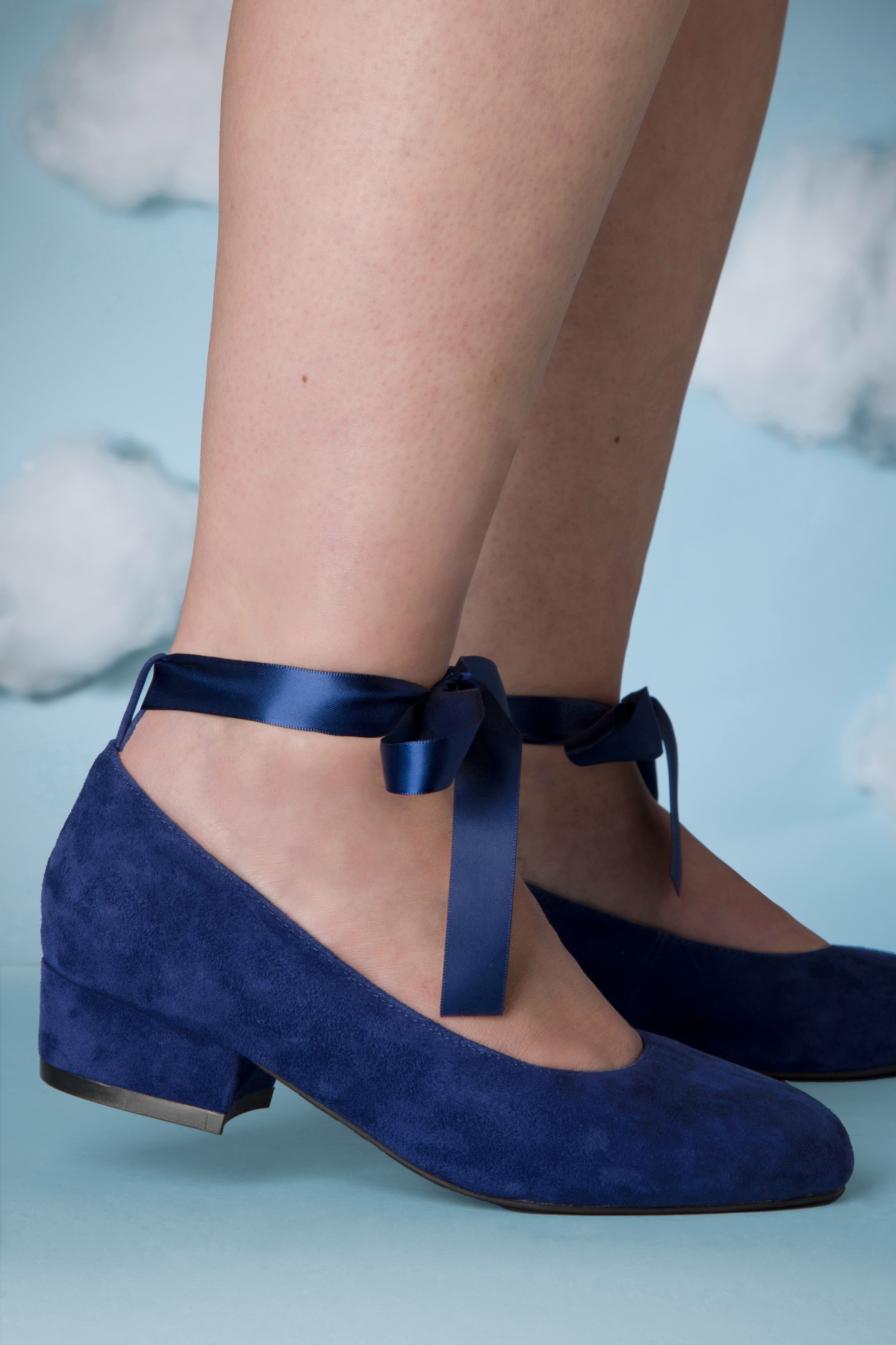 Lola Ramona ♥ Topvintage - Alice Heartbeat suède schoentjes in navy 