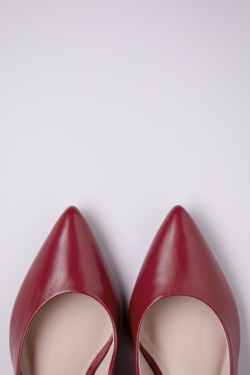 Parodi Shoes - Josephine pumps van leder in rood 2