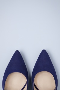 Parodi Shoes - Escarpins à talons aiguilles Claire en nubuck bleu marine 2