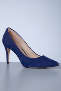 Parodi Shoes - Escarpins à talons aiguilles Claire en nubuck bleu marine 3