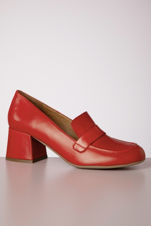 Miz Mooz - Soren Loafer Style pumps in scarlet rood 3