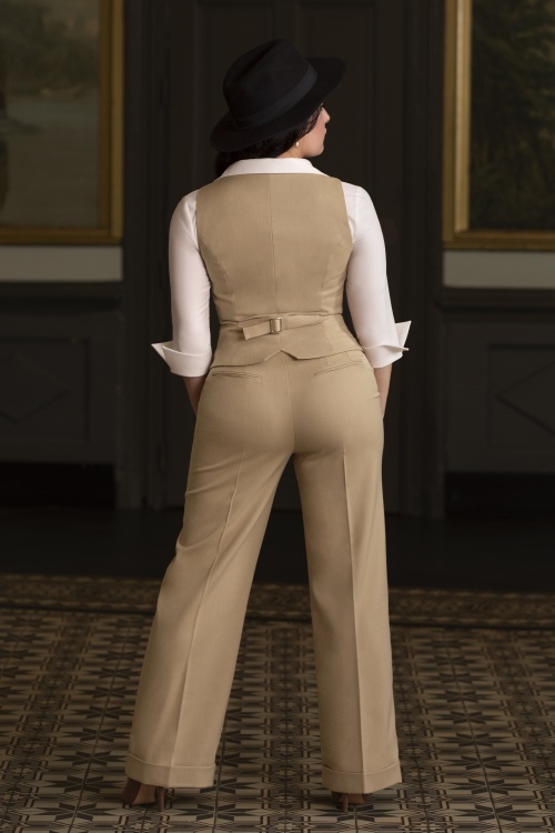 Glamour Bunny Business Babe - Pantalon Diadora en beige 2