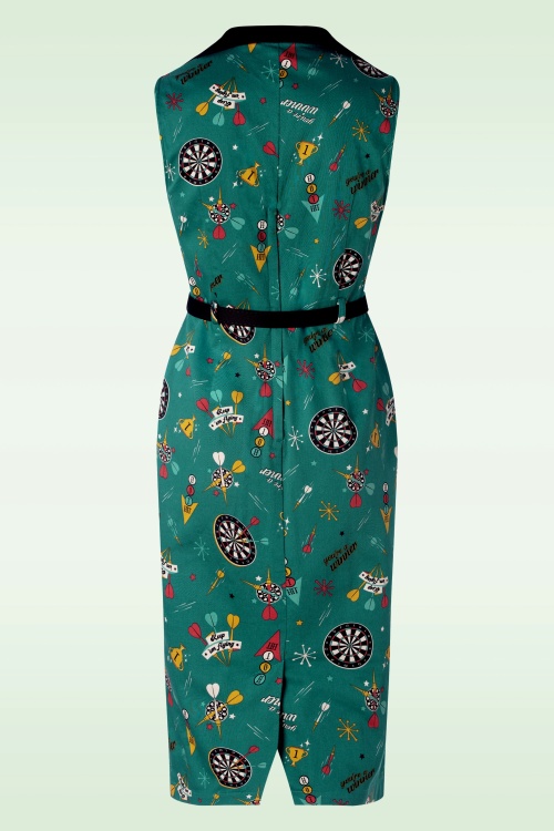 Banned Retro - Keep Em Flying Pencil Dress in Teal 2