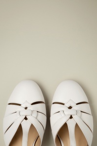 Charlie Stone - Petit Montpellier T-Strap Pumps in White 2