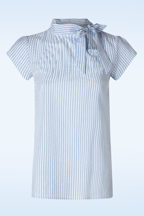 Circus - Ava Striped Dress in Light  Blue
