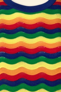 Banned Retro - Rainbow Waves Pullover in Multi 3