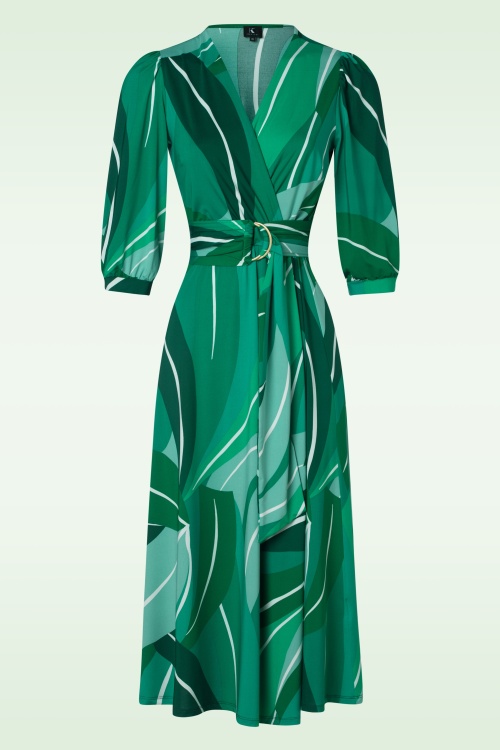 K-Design - Shelley Crossover Midi Dress in Green 2