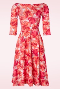 Vintage Chic for Topvintage - Nina Flower Swing Kleid in Rot