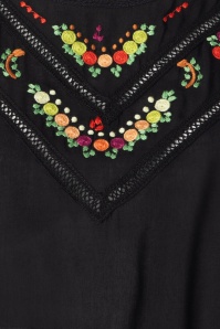 King Louie - Selly Citrine Embroidery Top in Black 5
