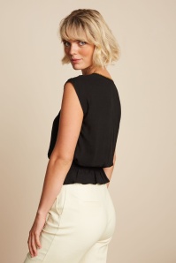 King Louie - Selly Citrine Embroidery Top in Black 3