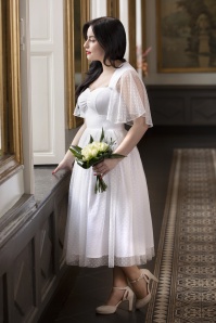 Topvintage Boutique Collection - Exklusiv von Topvintage ~ Holly Bridal Swing Kleid in Weiß 2