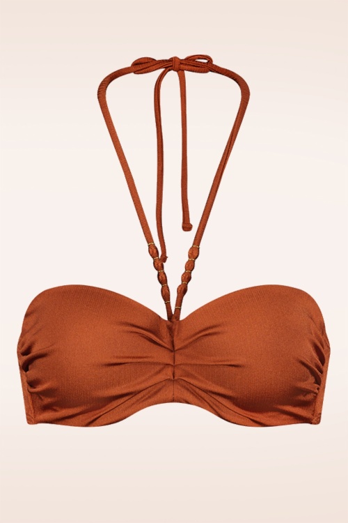 Cyell - Treasure Padded Bikini Top in Cedar Brown 2