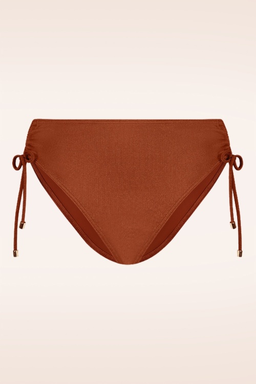 Cyell - Treasure High Waist bikini broekje in cederhout bruin