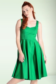 Miss Candyfloss - Kalei Gia Leaves Swing Kleid in Smaragdgrün